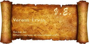 Veress Ervin névjegykártya