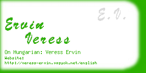 ervin veress business card